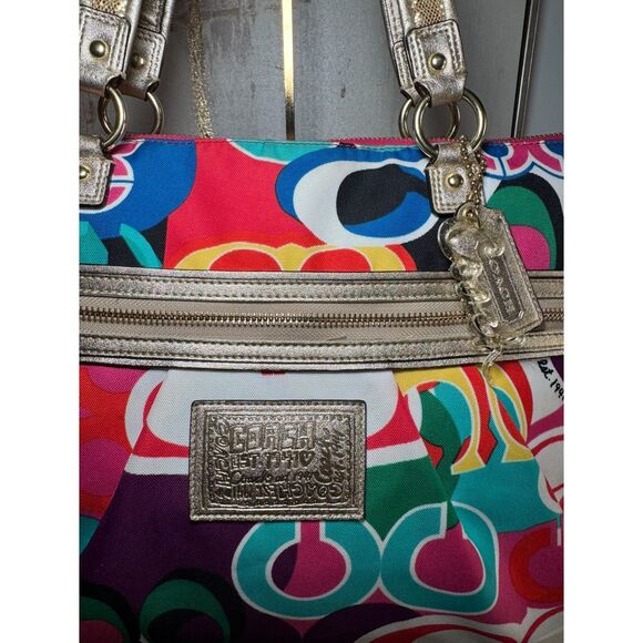 Rare Vintage Coach Poppy Multicolor Tote Bag - Picture 7 of 7